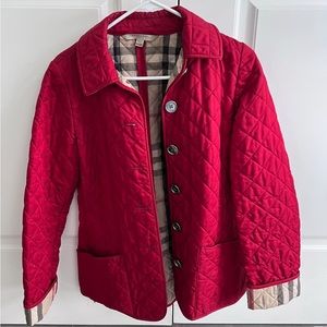 Burberry Brit Quilted Red Jacket Size XS.